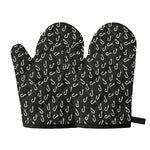 Fishing Hooks Pattern Print Oven Mitts