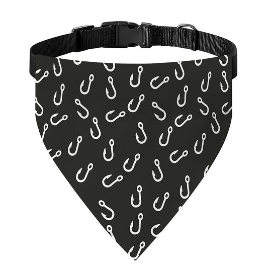 Fishing Hooks Pattern Print Over The Collar Dog Bandana