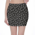 Fishing Hooks Pattern Print Pencil Mini Skirt
