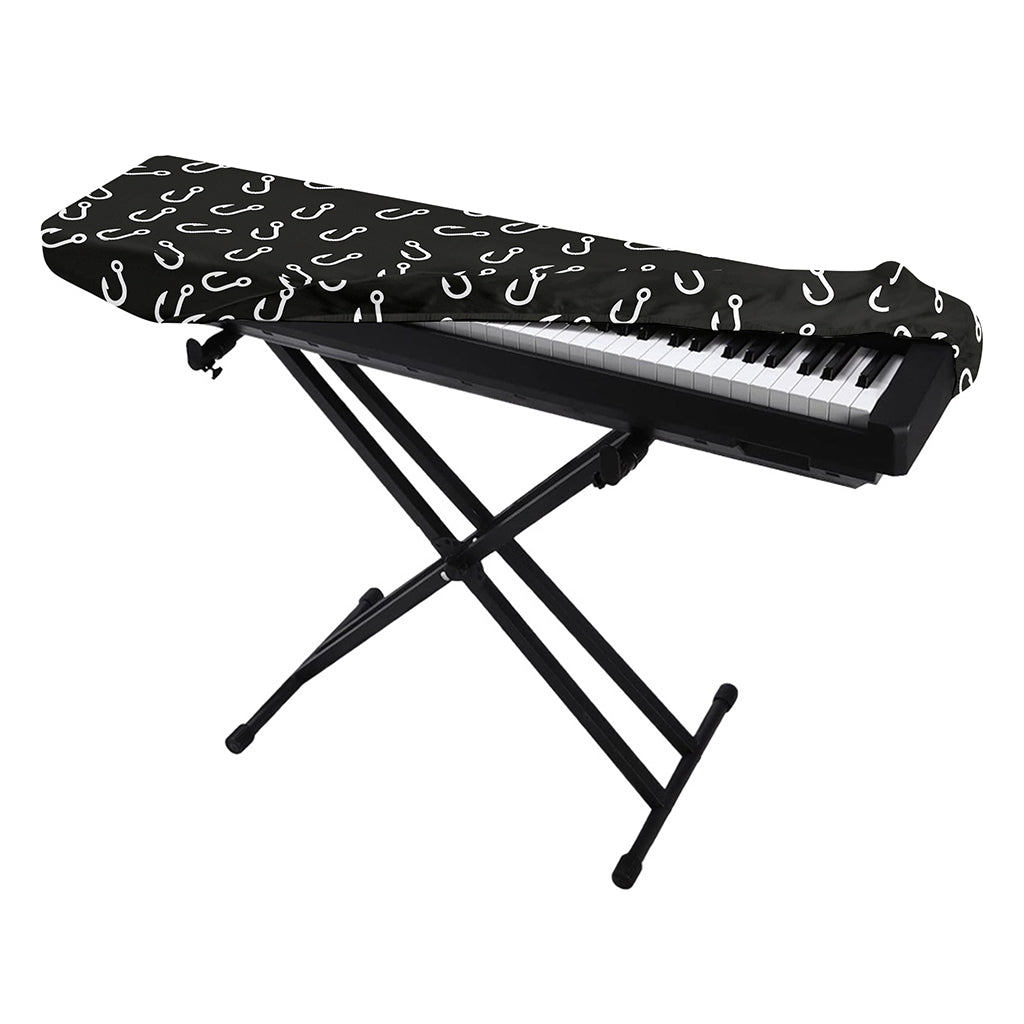 Fishing Hooks Pattern Print Piano Keyboard Cover
