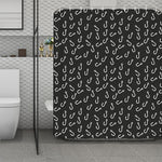 Fishing Hooks Pattern Print Polyester Shower Curtain