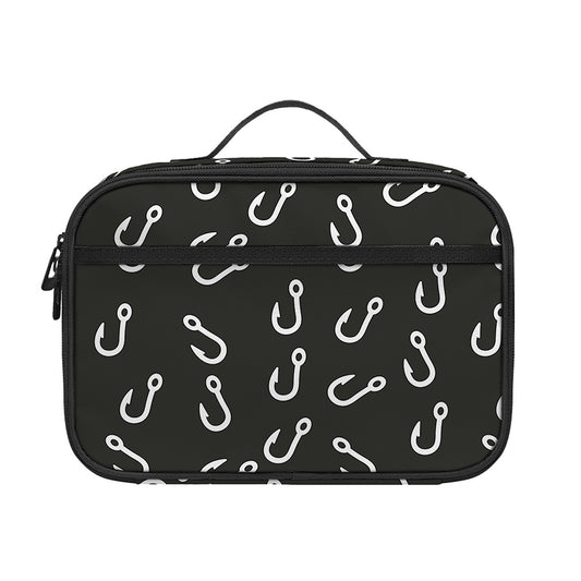 Fishing Hooks Pattern Print Portable Lunch Bag