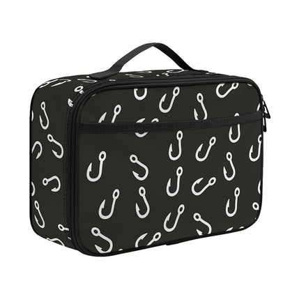 Fishing Hooks Pattern Print Portable Lunch Bag