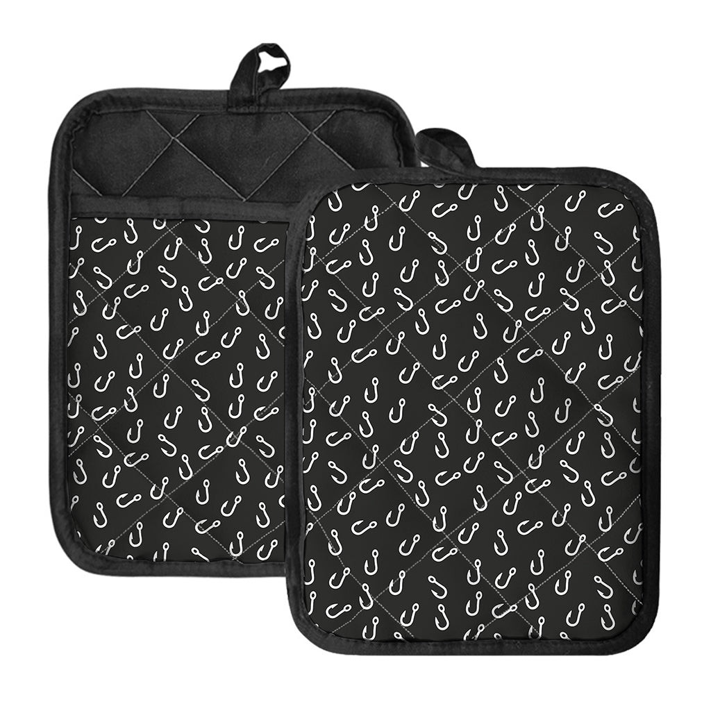 Fishing Hooks Pattern Print Pot Holders With Pocket