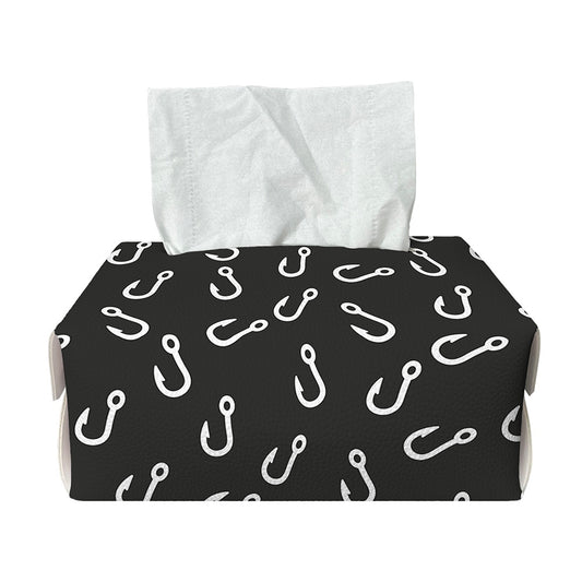 Fishing Hooks Pattern Print Rectangle Tissue Box Cover