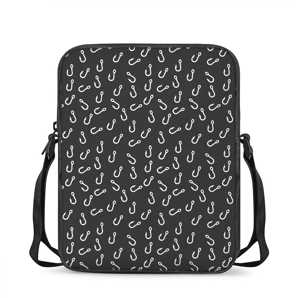 Fishing Hooks Pattern Print Rectangular Crossbody Bag