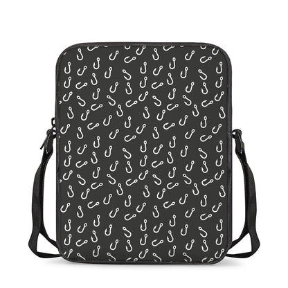 Fishing Hooks Pattern Print Rectangular Crossbody Bag