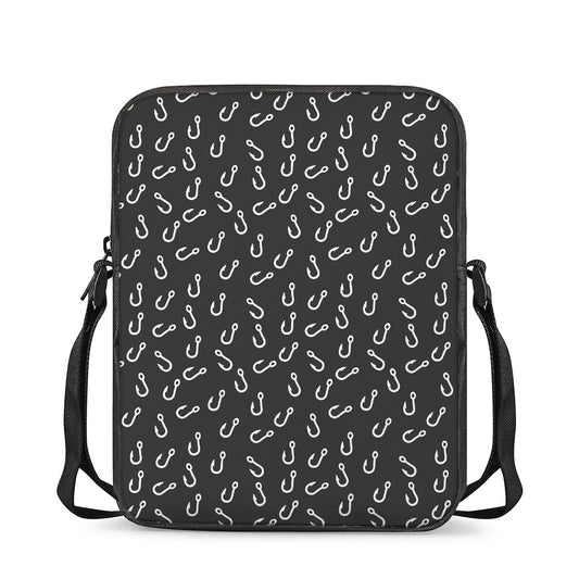 Fishing Hooks Pattern Print Rectangular Crossbody Bag