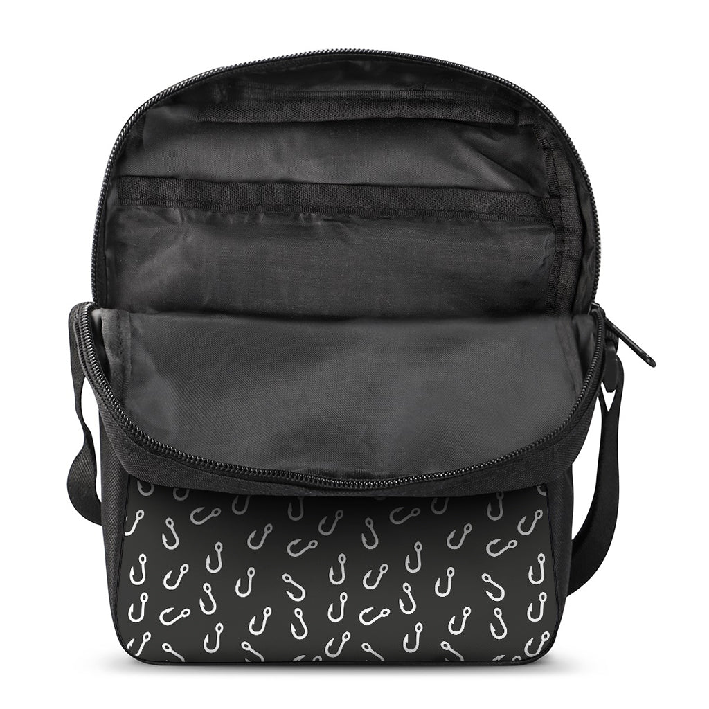 Fishing Hooks Pattern Print Rectangular Crossbody Bag