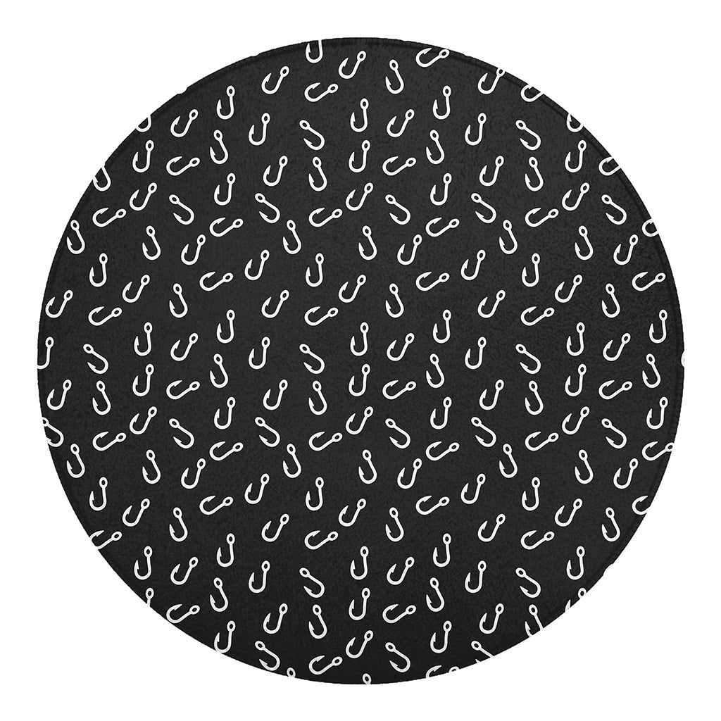Fishing Hooks Pattern Print Round Blanket