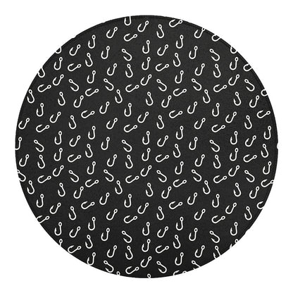 Fishing Hooks Pattern Print Round Blanket
