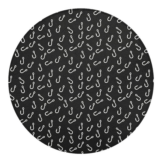 Fishing Hooks Pattern Print Round Blanket