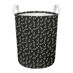 Fishing Hooks Pattern Print Round Laundry Basket