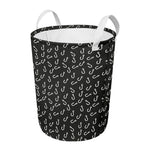 Fishing Hooks Pattern Print Round Laundry Basket