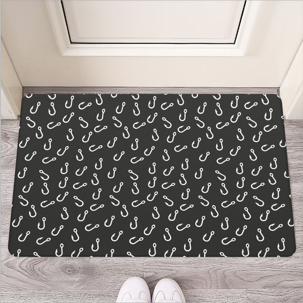 Fishing Hooks Pattern Print Rubber Doormat