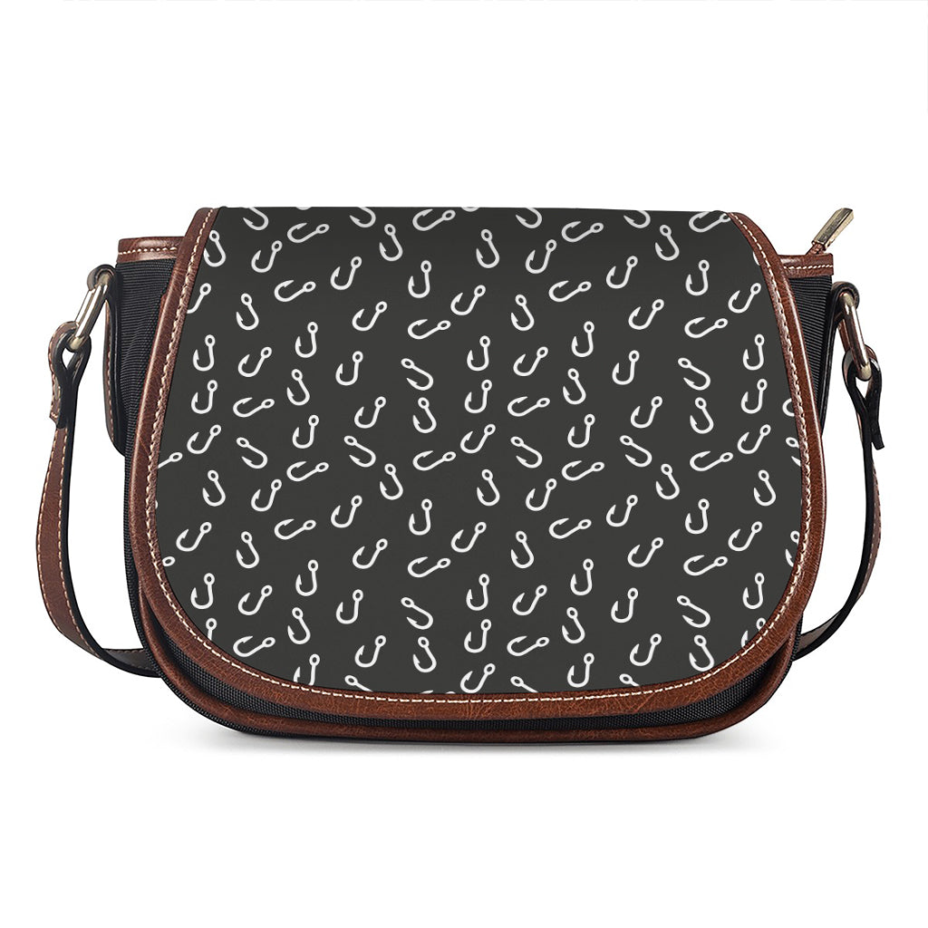 Fishing Hooks Pattern Print Saddle Bag