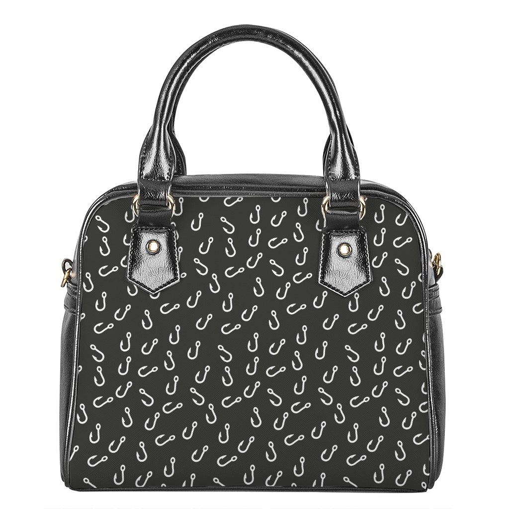 Fishing Hooks Pattern Print Shoulder Handbag