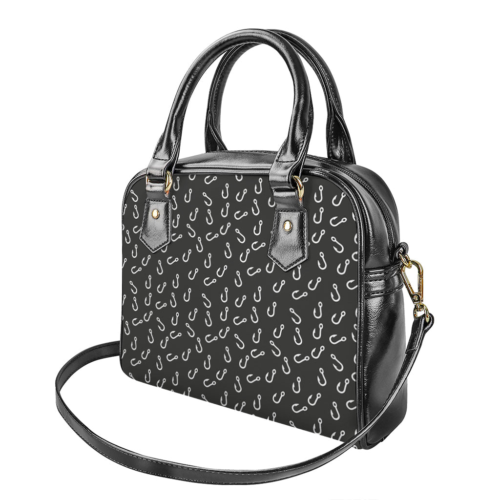 Fishing Hooks Pattern Print Shoulder Handbag