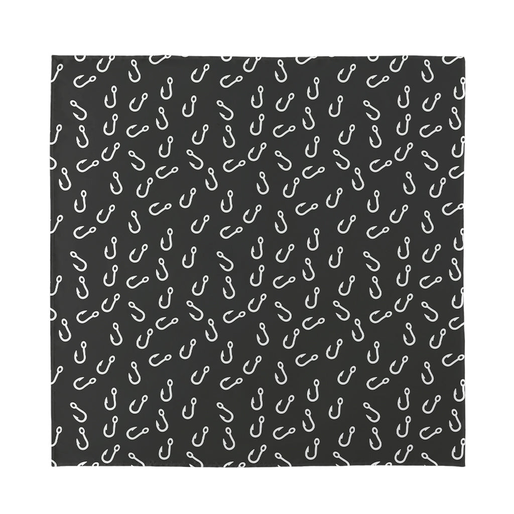 Fishing Hooks Pattern Print Silk Bandana