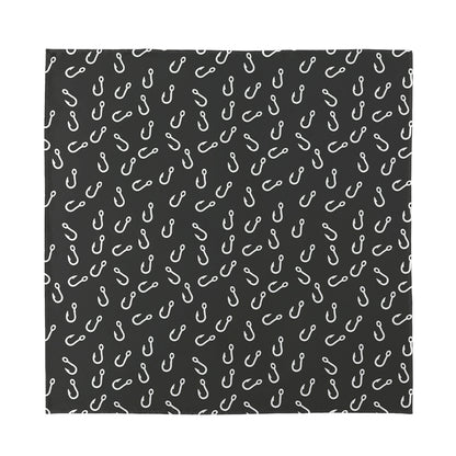 Fishing Hooks Pattern Print Silk Bandana