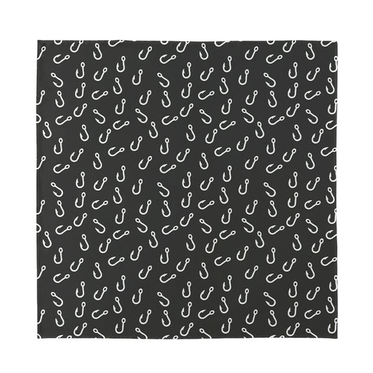 Fishing Hooks Pattern Print Silk Bandana