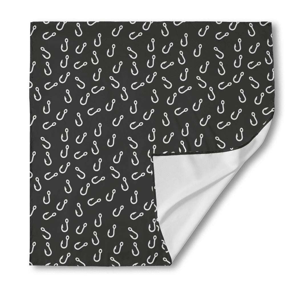 Fishing Hooks Pattern Print Silk Bandana
