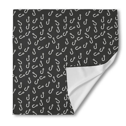 Fishing Hooks Pattern Print Silk Bandana