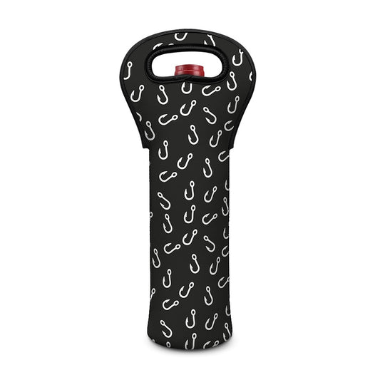 Fishing Hooks Pattern Print Single Neoprene Wine Tote