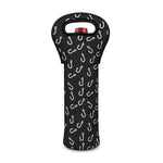 Fishing Hooks Pattern Print Single Neoprene Wine Tote