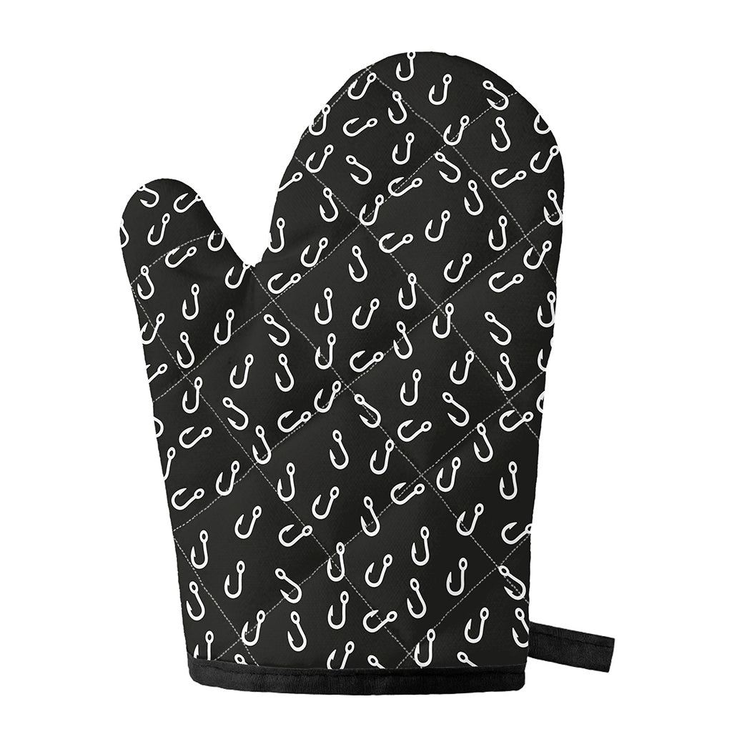 Fishing Hooks Pattern Print Single Oven Mitt