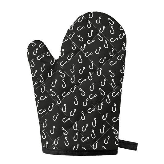 Fishing Hooks Pattern Print Single Oven Mitt