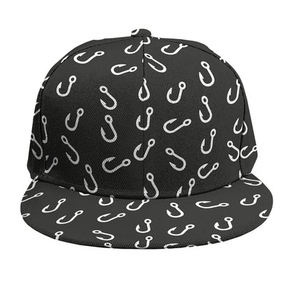 Fishing Hooks Pattern Print Snapback Cap