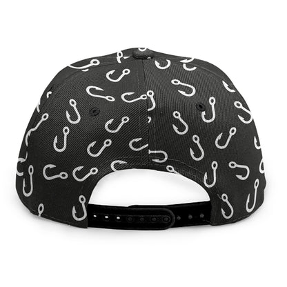 Fishing Hooks Pattern Print Snapback Cap