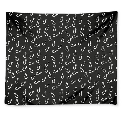 Fishing Hooks Pattern Print Tapestry