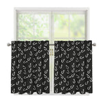 Fishing Hooks Pattern Print Tier Curtains