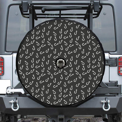 Fishing Hooks Pattern Print Tire Cover With Camera Hole