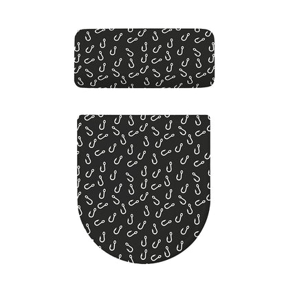 Fishing Hooks Pattern Print Toilet Lid And Tank Cover Set