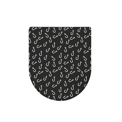 Fishing Hooks Pattern Print Toilet Lid Cover