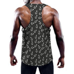 Fishing Hooks Pattern Print Training Tank Top