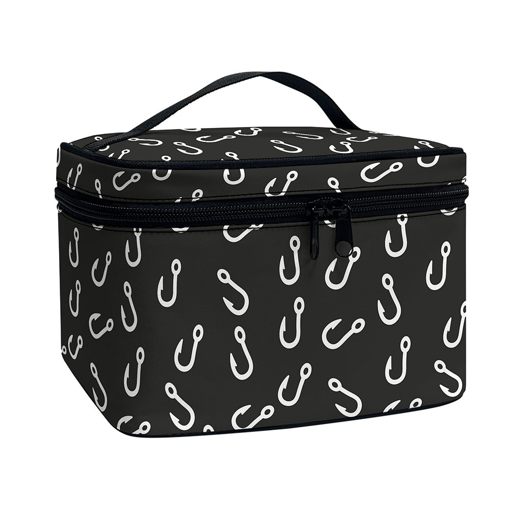 Fishing Hooks Pattern Print Travel Makeup Bag
