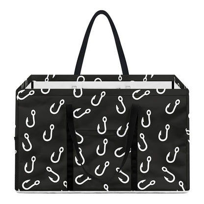 Fishing Hooks Pattern Print Utility Tote Bag