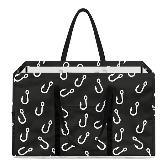 Fishing Hooks Pattern Print Utility Tote Bag