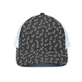 Fishing Hooks Pattern Print White Mesh Trucker Hat