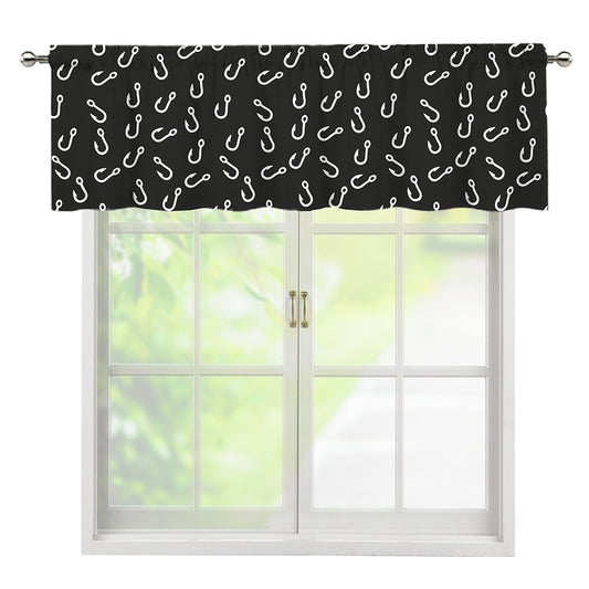 Fishing Hooks Pattern Print Window Valance