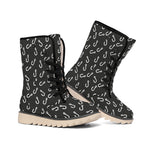 Fishing Hooks Pattern Print Winter Boots