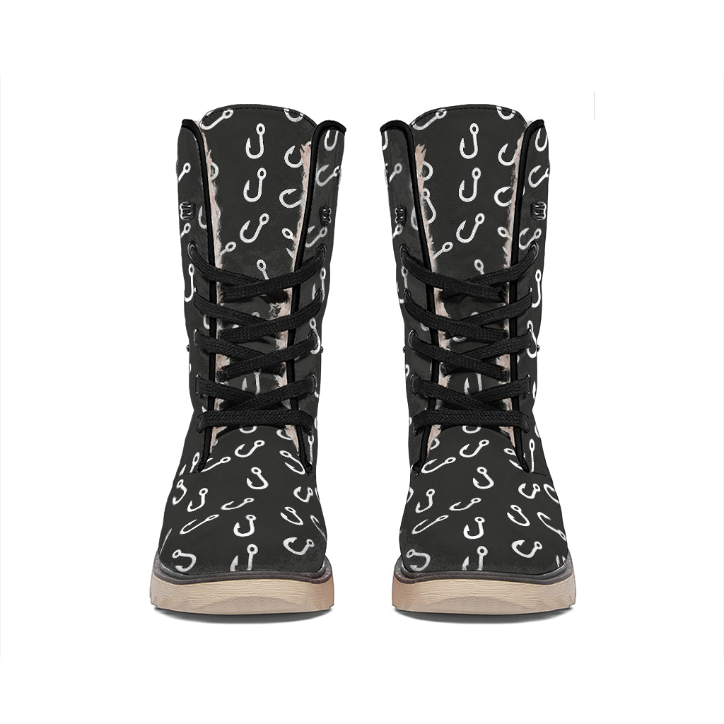 Fishing Hooks Pattern Print Winter Boots