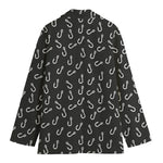 Fishing Hooks Pattern Print Women's Blazer