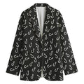Fishing Hooks Pattern Print Women's Cotton Blazer