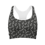 Fishing Hooks Pattern Print Women's Sports Bra
