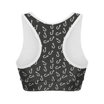 Fishing Hooks Pattern Print Women's Sports Bra